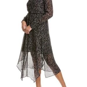 All Saints Dress Valeria Waterloo Leopard
Print Chiffon Midi Long Sleeve